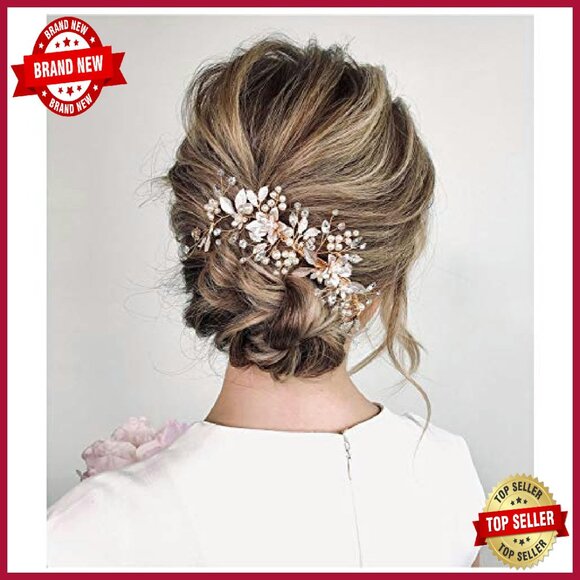 Wedding Pearl Hair Pins & Bridal Hair Clip Set - 4 Piece - Picture 3 of 8